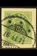 1897 "prir" On 5a Green Surcharge Small Letters Perf 12¾ (Facit 36, SG 40, Michel 19 B II), Very Fine Used On Small Piec - Autres & Non Classés