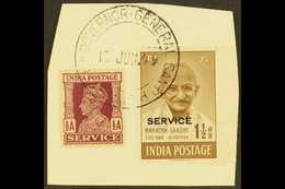 OFFICIAL 1948 1½a Brown, Gandhi With "SERVICE" Ovpt, SG O150a, Very Fine Used. For More Images, Please Visit Http://www. - Other & Unclassified