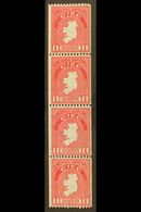 1940 COIL STAMP 1d Carmine, Perf 14 X Imperf, SG 112b, Mint Never Hinged Strip Of Four.  For More Images, Please Visit H - Other & Unclassified
