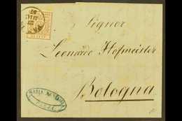 PARMA 1857 E/L To Bologna Bearing A 1857-59 25c Fleur De Lis With 4 Margins (1 Close) Tied By A Legible Parma Cds, Parma - Unclassified