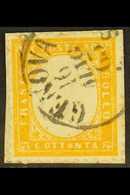 1862 80c Orange-yellow (SG 4a, Michel 12, Sassone 4), Used On Small Piece Cancelled By Fully Dated "Genova" Cds Cancel,  - Non Classés