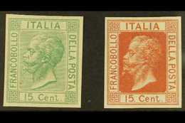 1867 PROOFS 15c Green (lined Background) And 15c Brown (solid Background) Proofs For The Unadopted Design, Very Fine And - Non Classificati