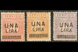 SERVICE FEE 1925 1L Surcharges Set, Sassone 4/6, Mi 9/11, Some Perf Faults, Otherwise Never Hinged Mint (3 Stamps). For  - Non Classificati