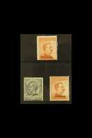 AEGEAN IS - PATMOS 1917 - 22 20c Orange No Wmk, 1922 15c Grey And 20c Orange With Wmk, Sass 9/11, Very Fine Mint. (3 Sta - Autres & Non Classés