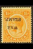 1917 (MAR) 1½d Orange War Stamp With "OVERPRINT INVERTED" Variety, SG 74, Fine Mint, Ex Napier Collection. For More Imag - Jamaica (...-1961)