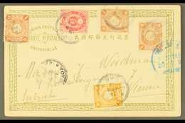 1900 POSTAL HISTORY Picture Postcard To Vienna, Franked With 1883-92 2s Rose & 1899-1908 1s X3, 5s, Each Tied By "KOBE 1 - Autres & Non Classés