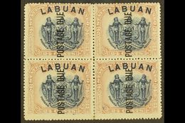 POSTAGE DUE 1901 24c Blue And Lilac-brown, Perf 14½-15, SG D9b, Fine Mint BLOCK OF FOUR, Some Vertical Perf Separation.  - Nordborneo (...-1963)