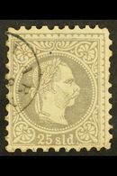 AUSTRIAN LEVANT 1883 25so Grey-lilac Franz Joseph, Fine Printing, Mi 6 II, Used, Some Pulled Perfs, Crisp Varna (Bulgari - Andere & Zonder Classificatie