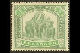 SELANGOR 1895-99 $1 Green And Pale Green Elephant, SG 76, Fine Mint With A Couple Of Small Gum Thins. For More Images, P - Other & Unclassified