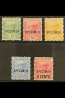 SELANGOR 1891 - 4 Tigers Set Plus 3c Overprint Overprinted "Specimen", SG 49s/53s, Very Fine Mint. (5 Stamps) For More I - Other & Unclassified
