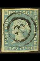 1848-59 2d Blue, Early Impression (position 8), SG 8, Very Fine Used With 4 Margins, Neat Numeral Target Cancellation &  - Maurice (...-1967)