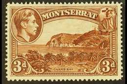 1938-48 3d Deep Brown "Tower On Hill" Variety, SG 106ac, Never Hinged Mint For More Images, Please Visit Http://www.sand - Montserrat