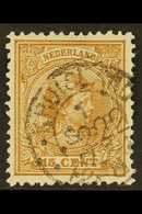 1891-94 15c Yellow-brown (SG 152a, NVPH 39), Fine Used With Scarce "222" (TERSCHELLING) Numeral Cancel, Plus "Kruisland" - Autres & Non Classés