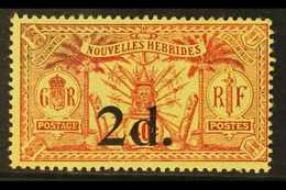 ENGLISH INSCRIPTIONS 1920 2d On 40c Red On Yellow (wmk RF), SG 35, Very Fine Mint. For More Images, Please Visit Http:// - Andere & Zonder Classificatie