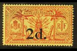 ENGLISH INSCRIPTIONS 1920 2d On 40c Red On Yellow (wmk RF), SG 35, Very Fine Mint. For More Images, Please Visit Http:// - Sonstige & Ohne Zuordnung