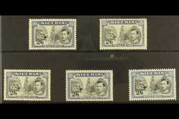 1938-51 2s6d Black & Blue Perforation / Shade Variant Set, SG 58, 58a, 58ab, 58b & 58c, Fine Mint (5 Stamps) For More Im - Nigeria (...-1960)