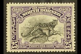 1931 25c Black & Violet 50th Anniversary - Leopard, SG 299, Never Hinged Mint, Fresh. For More Images, Please Visit Http - Bornéo Du Nord (...-1963)
