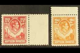1938 1½d Carmine-red And 2d Yellow-brown, SG 29 & 31, Never Hinged Mint With Sheet margins. (2) For More Images, Please  - Northern Rhodesia (...-1963)