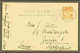 1941 (Sept) Postcard To Switzerland, Bearing 1½d Orange Tied Sesheke Cds, Triangular "PASSED BY CENSOR/8". For More Imag - Noord-Rhodesië (...-1963)