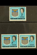 1963 1d Light Blue, SHIFTED VALUE VARIETY, Two Examples, One Shifted To Left, The Other More Significantly Affected, Val - Rhodésie Du Nord (...-1963)