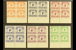 POSTAGE DUES 1963 Set Of 6 Values In CORNER Blocks Of 4, IMPERF TO RIGHT MARGIN, SG D5/10, Never Hinged Mint (6 Blocks). - Rhodesia Del Nord (...-1963)