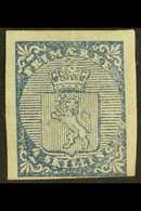 1855 4sk Blue Lion (Facit 1, SG 1, Michel 1), Apparently Mint But Expertly Cleaned And Regummed, 3+ Mostly Large Margins - Sonstige & Ohne Zuordnung