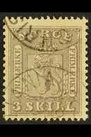 1863-64 3sk Lilac Lion (Facit 7a, SG 13, Michel 7), Fine Used, Fresh. For More Images, Please Visit Http://www.sandafayr - Altri & Non Classificati