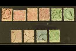 1870-82 Watermark Crown CC Used Group With (perf 12½) 1d Dull Rose Plus Both Wmk Sideways (SG1a) And Wmk Inverted (SG1w) - St.Christopher-Nevis-Anguilla (...-1980)