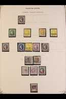 POSTAL FISCALS 1881-5 RANGE On Old, Printed Album Page, We See (unused Unless Stated) 1881 "ONE PENNY STAMP" (SG F1), "F - St.Lucia (...-1978)