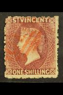 1875 1s Claret, Wmk Small Star, Perf 11 To 12½, SG 21, Very Fine Used With Neat Red Cancel. For More Images, Please Visi - St.Vincent (...-1979)