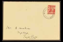 1930 (9 Jun) Env To American Samoa Bearing Samoa 1921 1d Hut Stamp Tied "MALUA" Cds With Apia Transit Cds Of 10 Jun On R - Samoa