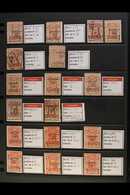 POSTAGE DUES STUDY COLLECTION Of 1925 Overprinted Postage Due Issue, Further Handstamped, SG D163/71, All Values Represe - Arabie Saoudite