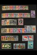 1948-80 ALL DIFFERENT USED COLLECTION Includes 1948-52 Both Perf 14 And Perf 17½ X 18 Definitive Sets, 1955-59 Defin Set - Singapur (...-1959)