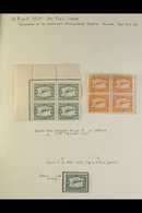 1929 AIR MAIL ISSUE Collection With 4d And 1s, SG 40/41, Fine Mint Blocks Of Four, 4d Single With Marginal Ink Smudge, F - Zonder Classificatie