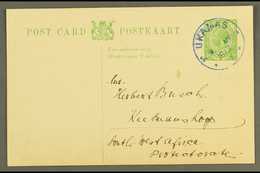 1917 (10 Jul) ½d Union Postal Card To Keetmanshoop Cancelled Very Fine "UKAMAS" Cds Postmark In Blue, Putzel Type B2 Oc, - South West Africa (1923-1990)