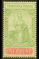 1921-22 £1 Green And Carmine, Wmk Mult Script CA, SG 215, Mint Lightly Hinged Mint. For More Images, Please Visit Http:/ - Trinidad En Tobago (...-1961)