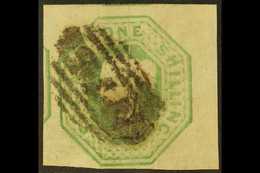 1847-54 1s Pale Green Embossed, SG 54, Used With 4 Large / Vast Margins. An Eye-catching Item. For More Images, Please V - Andere & Zonder Classificatie