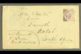 1883 "SLANTING DOTS" ON COVER. 1884 (20 Mar) Env From Sidmouth To Natal, South Africa Bearing The 1883 6d On 6d With "sl - Other & Unclassified