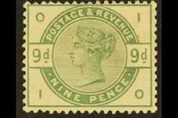 1883-84 9d Dull Green, SG 195, Very Fine Mint Lightly Hinged With Strong Original Colour. For More Images, Please Visit  - Other & Unclassified