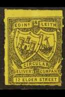 CIRCULAR DELIVERY COMPANIES EDINBURGH & LEITH (inscr. "12 ELDER STREET" 1867 ¼d Black On Lemon-yellow, Roul 7, SG Spec C - Altri & Non Classificati