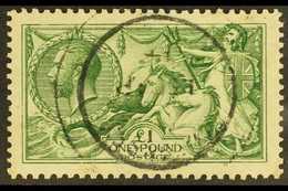 1913 £1 Green Waterlow Seahorse, SG 403, Very Fine Used, Well- Centered With Full Perfs & Bright Fresh Colour. For More  - Unclassified