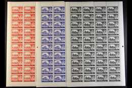 1963 Castles Set, SG 595a/598a, In Complete Sheets Of Forty, Plate Numbers 2s.6d 5A, 5s 3A, 10s 2 And £1 1A. (4 Sheets)  - Andere & Zonder Classificatie