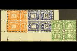 POSTAGE DUES 1955-7 ½d Orange, 1d Violet-blue & 1½d Green, Wmk Mult St Edward's Crown & E2 Sideways In Blocks Of Four, S - Andere & Zonder Classificatie