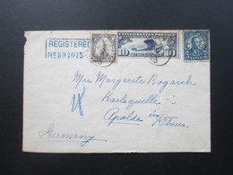 USA 1927 Flugpostmarke Nr. 306 MiF Registered No 594015. 8 Stempel - Lettres & Documents