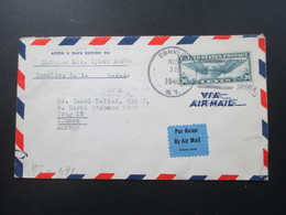 USA 1940 Flugpostmarke Nr. 450 1. Transatlantikflug. Nach Prag Protektorat Böhmen Und Mähren. OKW Zensur - Covers & Documents