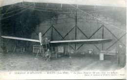 N°883 A -cpa Le Jeune Hantiot Dans Son Hangar -semaine Aviation Rouen 1910- - Aviateurs