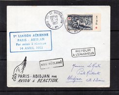 1ere Liaison Aérienne - Paris-Abidjan 13/04/1953 - 1960-.... Covers & Documents