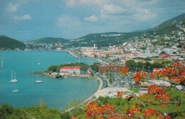 Saint Thomas US Virgin Islands With Dominican Republic Franking, Cruise Ship Message, C1970s Vintage Postcard - Virgin Islands, US