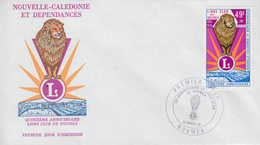 Enveloppe  FDC  1er  Jour   NOUVELLE  CALEDONIE   15éme  Anniversaire  LIONS  CLUB   NOUMEA   1976 - FDC