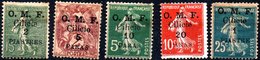 CILICIA 1920 Surcharges 5 Values Mint - Unused Stamps